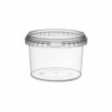 Pot plastique transparent rond avec fermeture de sécurité 565 ml - par 250