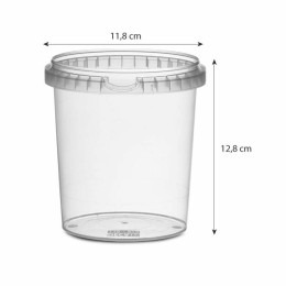 Pot plastique transparent rond avec fermeture de sécurité 870 ml - par 250