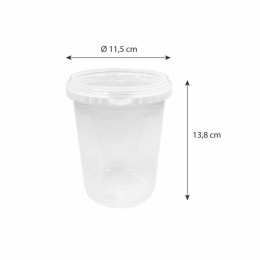 Pot plastique transparent avec couvercle 1 litre - par 200