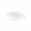 Couvercle plastique transparent pour saladier carré en pulpe de canne 500 ml - par 50