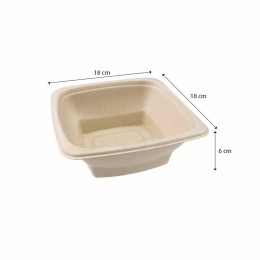 Saladier carré biodégradable en bagasse 1000 ml - par 75