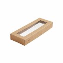 Couvercle barquette viking kraft brun biodégradable 22,5 x 8,5 x 3 cm - par 300