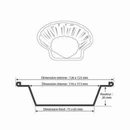 Coquille Saint Jacques aluminium 12,5 cm - par 100