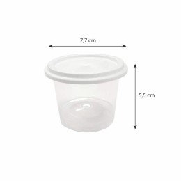 Pot plastique PP transparent avec couvercle 125 ml - par 250