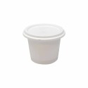 Pot plastique PP blanc avec couvercle 125 ml - par 250