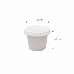 Pot plastique PP blanc avec couvercle 125 ml - par 250