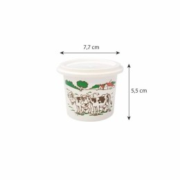 Pot plastique PP blanc "crème fraîche" avec couvercle 125 ml - par 250