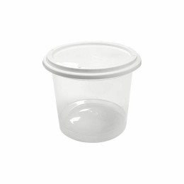 Pot plastique PP transparent avec couvercle 250 ml - par 250