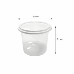 Pot plastique PP transparent avec couvercle 250 ml - par 250