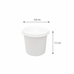 Pot plastique PP blanc avec couvercle 250 ml - par 250