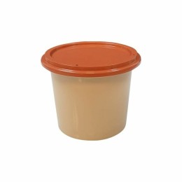 Pot plastique PP grès avec couvercle marron 250 ml - par 250