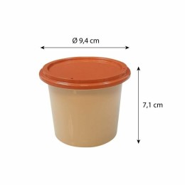 Pot plastique PP grès avec couvercle marron 250 ml - par 250