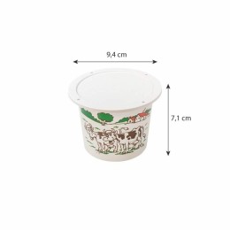 Pot plastique PP blanc "crème fraîche" avec couvercle 250 ml - par 250