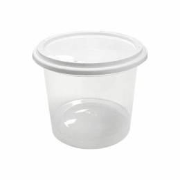 Pot plastique PP transparent avec couvercle 500 ml - par 250