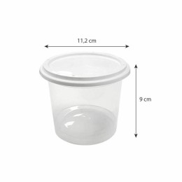 Pot plastique PP transparent avec couvercle 500 ml - par 250