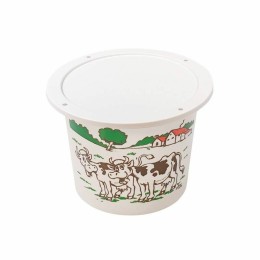 Pot plastique PP blanc "crème fraîche" avec couvercle 500 ml - par 250
