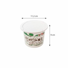 Pot plastique PP blanc "crème fraîche" avec couvercle 500 ml - par 250