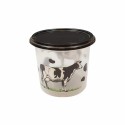 Pot plastique transparent avec couvercle noir "Produits laitiers" 250 ml - par 250