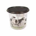 Pot plastique transparent avec couvercle noir "Produits laitiers" 500 ml - par 250