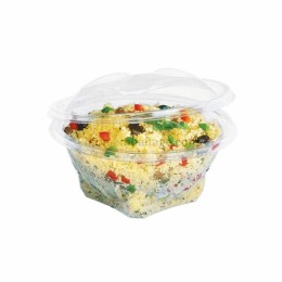 Bol salade plastique transparent à couvercle déchirable 1000 ml - par 200
