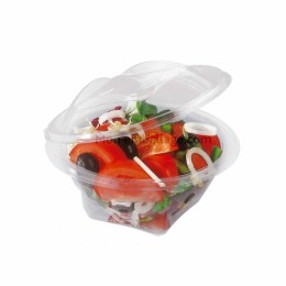 Bol salade plastique Sekipack à couvercle déchirable 350 ml - par 300