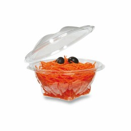Bol salade plastique transparent à couvercle déchirable 500 ml - par 400