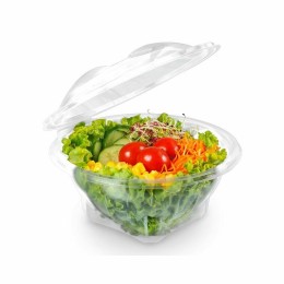 Bol salade plastique Sekipack à couvercle déchirable 750 ml - par 200