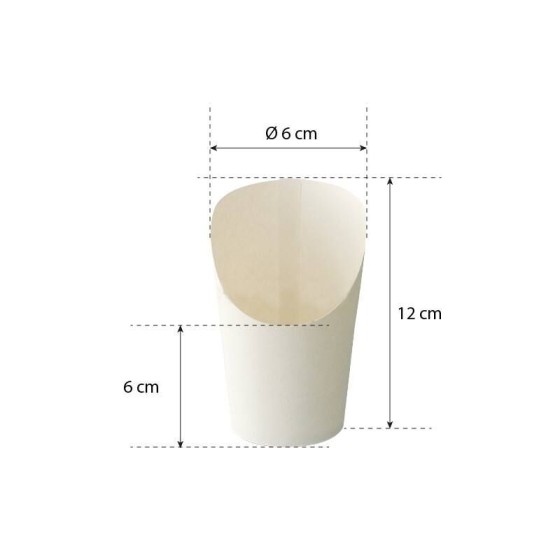 Pot à wrap en carton blanc 6 x 6 x 12 cm - par 50