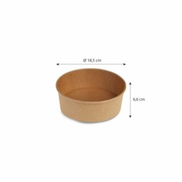 Saladier kraft avec revêtement en PLA 1200 ml - par 160