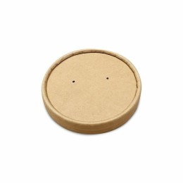 Couvercle kraft brun pour pots kraft 240 ml ou 360 ml - par 25
