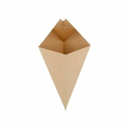 Cornet à frites kraft avec languette pour sauce 100 ml - par 200