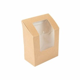 Boite à wrap et tortilla kraft brun avec fenêtre - par 100