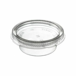 Pot à sauce plastique transparent avec couvercle 30 ml - par 60