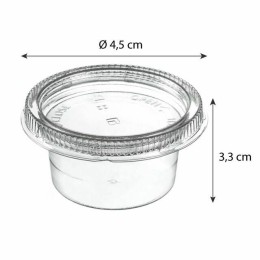 Pot à sauce plastique transparent avec couvercle 45 ml - par 60