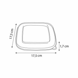 Couvercle carré plastique pour saladier pulpe 750 ml - par 300
