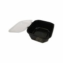 Barquette plastique PP noire avec couvercle 750 ml - par 288