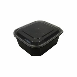 Barquette plastique PP noire avec couvercle 1000 ml - par 300