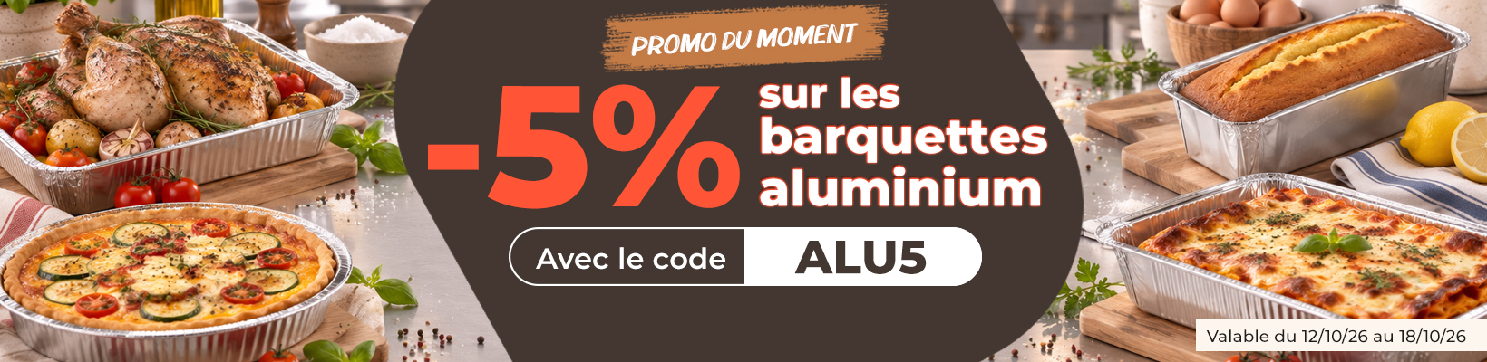 -5% sur les barquettes aluminium