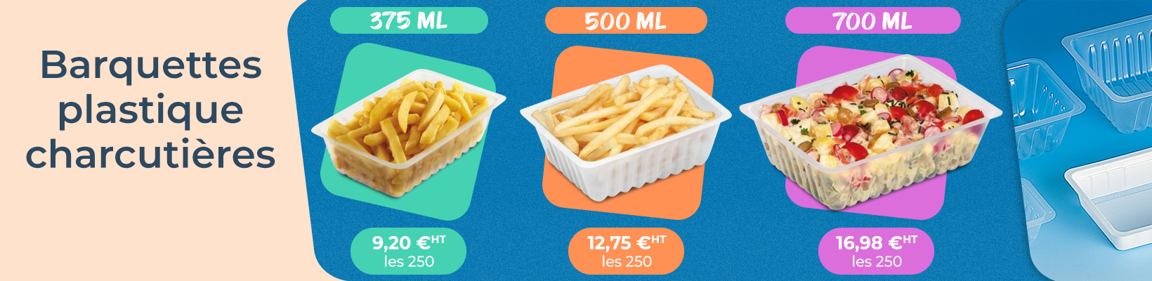 Barquettes plastique charcuti&egrave;res