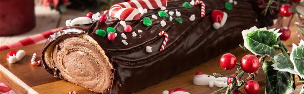 Décoration bûche de Noël en plastique