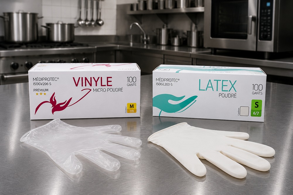 Gants latex ou vinyle