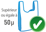 sac plastique supérieur à 50 microns