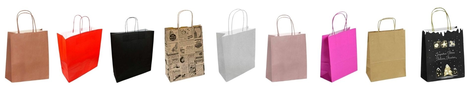Gamme sacs kraft poignées couleurs